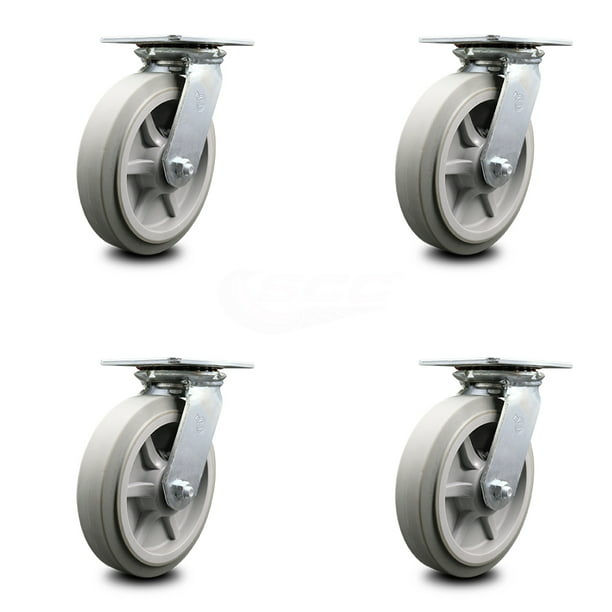 2 Swivel and 2 Fixed 4-Pack of 10 X-Large Flat Free Casters 350 LBS Rated
